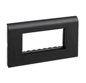 Legrand Myrius 4M Black Plate With Frame, 6732 34